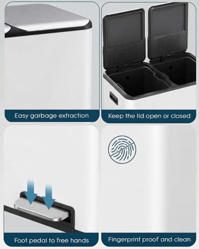 Dual trash can with odor control box — photo 3