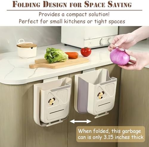 YJPPDD collapsible hanging kitchen cabinet trash can — photo 3