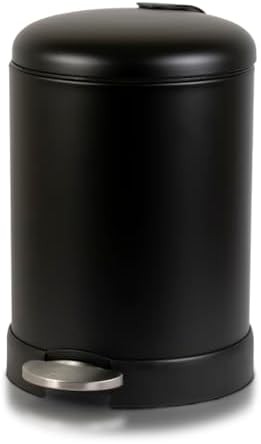 Matte black round step 1.2 gallon bin