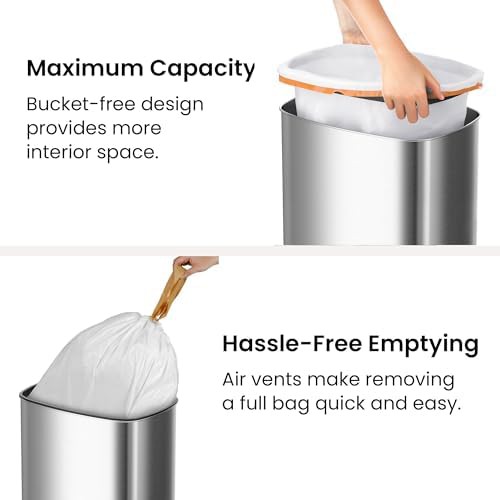 Large motion sensor kitchen trash can with filter — photo 5