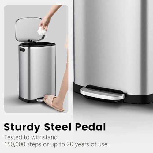 Stainless Steel Pedal Bin with Inner Bucket — photo 5