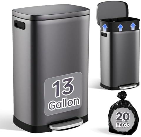 Matte Stainless Steel Pedal Trash Can
