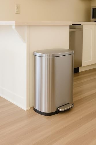 Slim stainless steel soft close pedal bin — photo 3