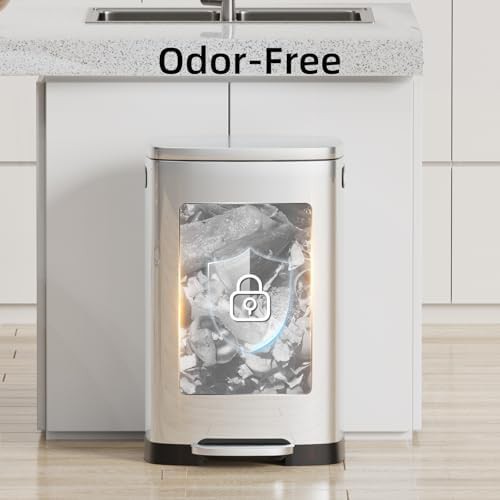 Stainless steel step kitchen trash can 13 gallon — photo 5