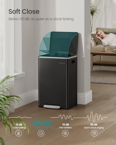Soft close lid stainless steel 13 gallon bin — photo 3