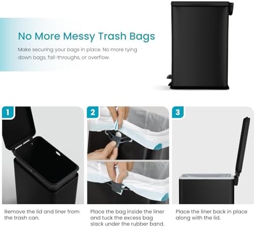 Slim fit eight gallon kitchen trash can — photo 4