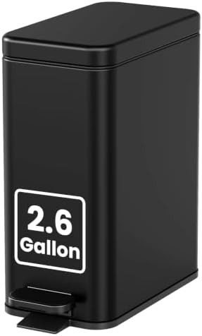 Black slim step pedal bathroom can
