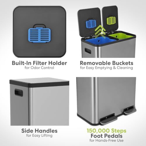 Asymmetric Dual Compartment 18.5 Gallon Step Bin — photo 5