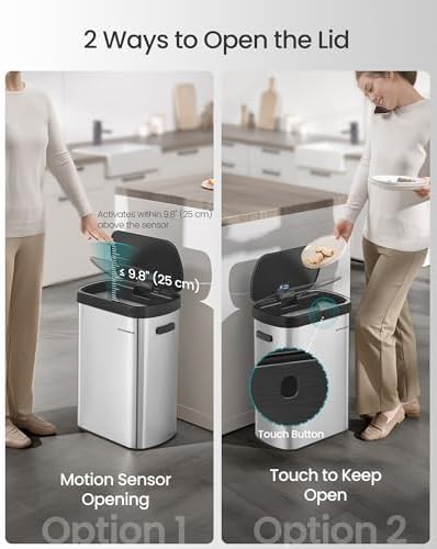Motion sensor soft close steel 13 gallon bin — photo 3