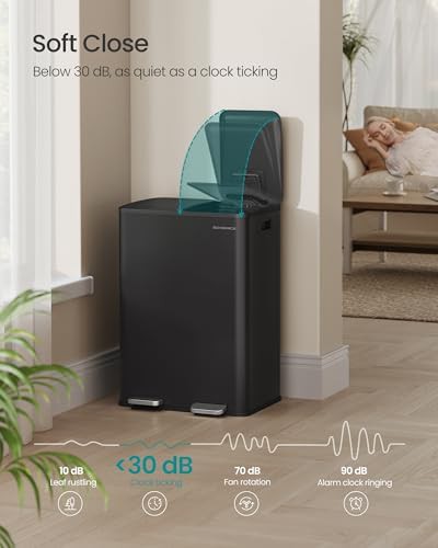 Dual compartment soft close steel 8 gallon bin — photo 4