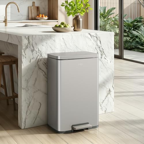 Madison matte grey stainless steel step bin — photo 3