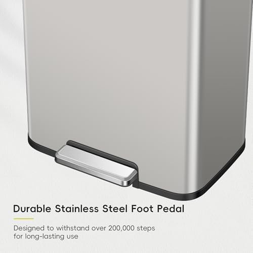 Madison matte grey stainless steel step bin — photo 4