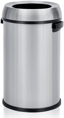 Round open top commercial stainless bin