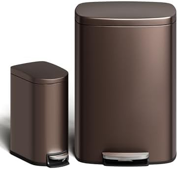 Brown metal step bin combo set