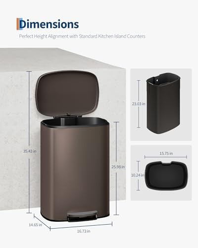 Brown metal step bin combo set — photo 5