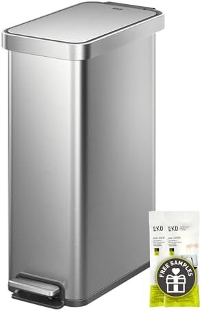 Hudson slim stainless steel step kitchen bin