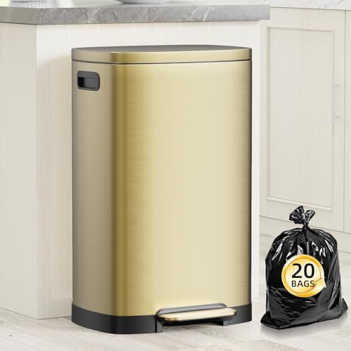 Gold 13 gallon stainless steel step bin