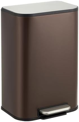 Brown stainless steel 3.2 gallon bathroom trash can