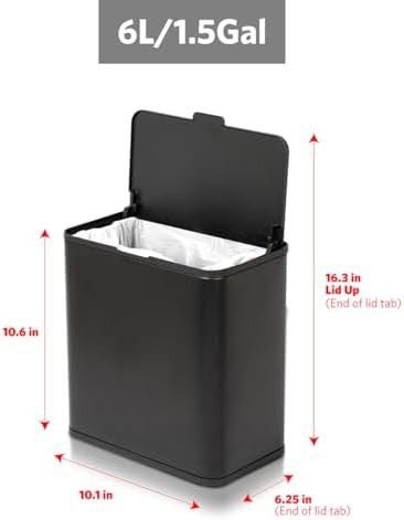 Black stainless under cabinet 6L trash can — photo 4
