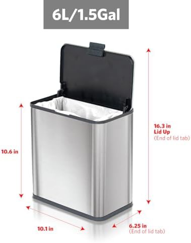 Stainless steel under sink waste bin 6L — photo 4