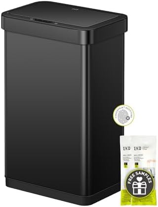 EcoNova matte black automatic sensor kitchen bin