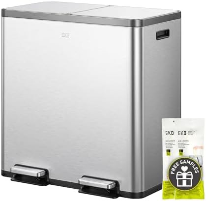 EcoCasa Plus dual compartment recycling step bin