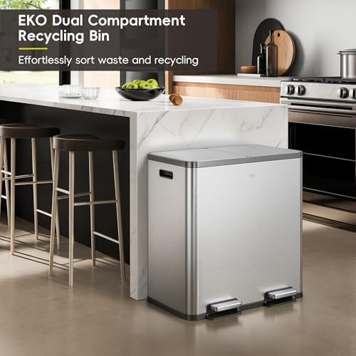 EcoCasa Plus dual compartment recycling step bin — photo 3