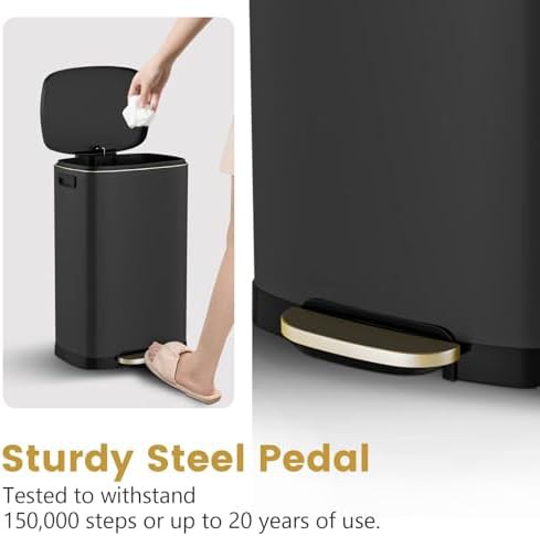 Polished Stainless Steel Step Trash Can — photo 4