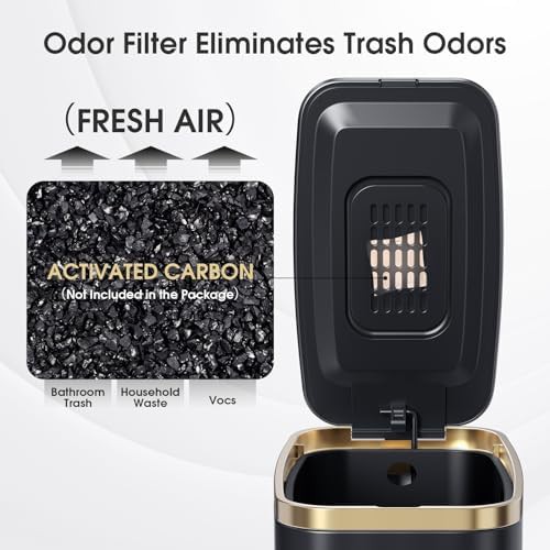Black stainless steel slim step pedal bin — photo 3