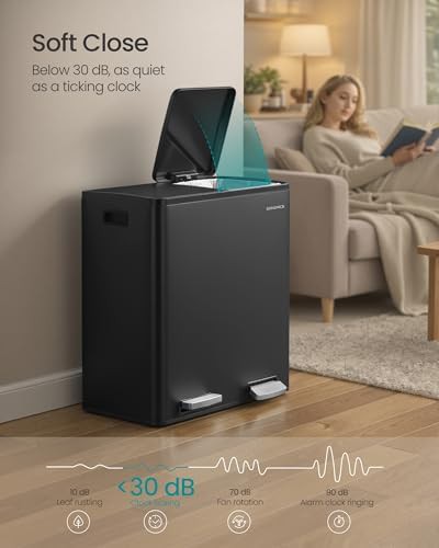 Soft close double compartment 8 gallon bin — photo 5