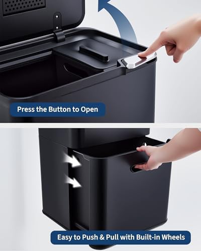 Dual compartment kitchen garbage can 16 gallon — photo 3