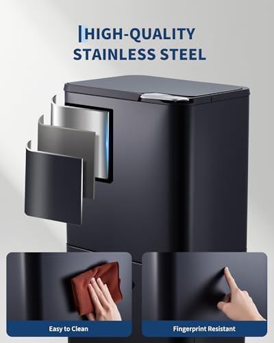 Dual compartment kitchen garbage can 16 gallon — photo 5