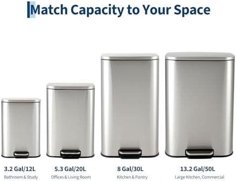 Silver Stainless Steel Step Trash Can — photo 5