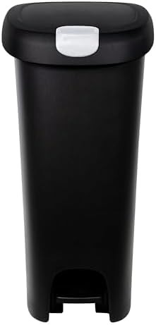 Slim Black Plastic Step Trash Can — photo 4