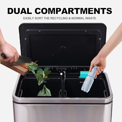 Dual compartment black step pedal bin — photo 3