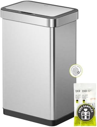 EcoNova brushed stainless automatic sensor bin