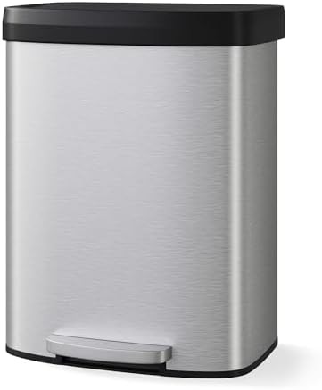 Large 16 gallon stainless steel step bin