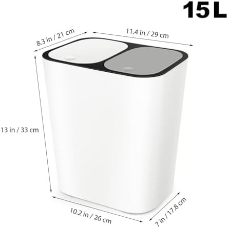 Beige dual compartment wet dry separation bin — photo 4