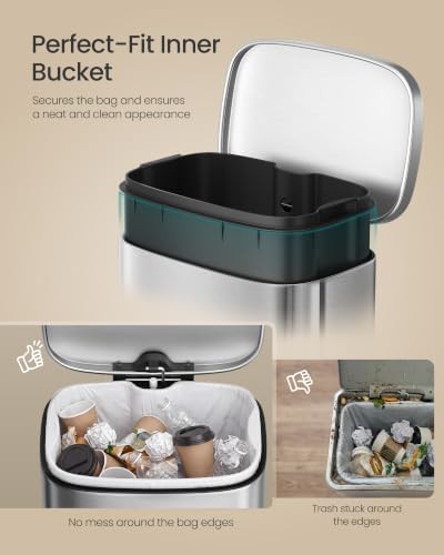Step on pedal 3.2 gallon stainless bin — photo 4