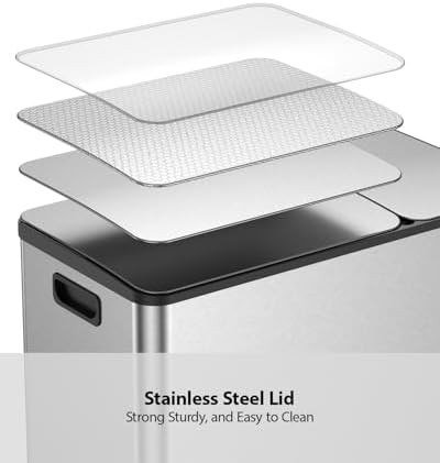 Lovewind double stainless steel silver trash can — photo 5