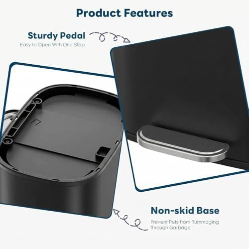 Stainless steel kitchen trash can with soft close — photo 3