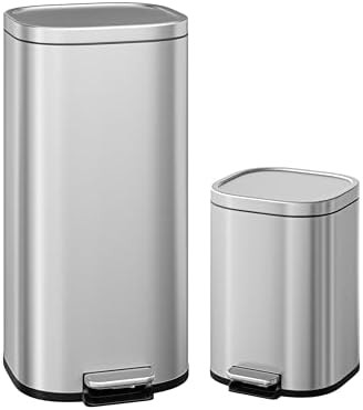 Rectangular stainless steel step can set