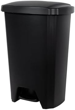 Black Step Pedal Kitchen Trash Can
