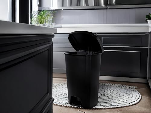 Black Step Pedal Kitchen Trash Can — photo 5