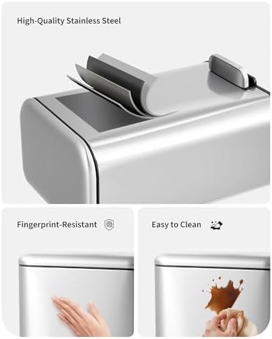 Fingerprint proof stainless step 13 gallon bin — photo 4