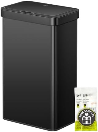 Econova dual compartment black motion sensor bin
