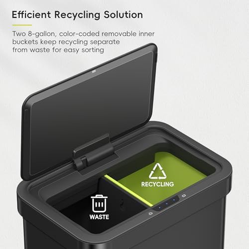 Econova dual compartment black motion sensor bin — photo 5