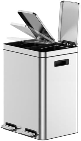 Dual compartment stainless steel recycling bin — photo 4