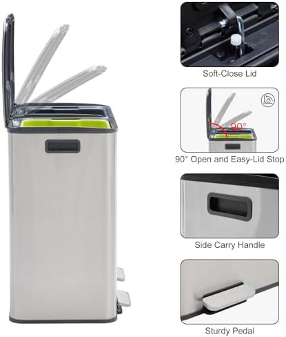 Large Double Bucket Step Waste Bin — photo 4
