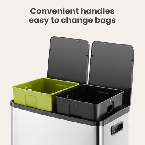 Dual Compartment Stainless Steel Step Bin — photo 4